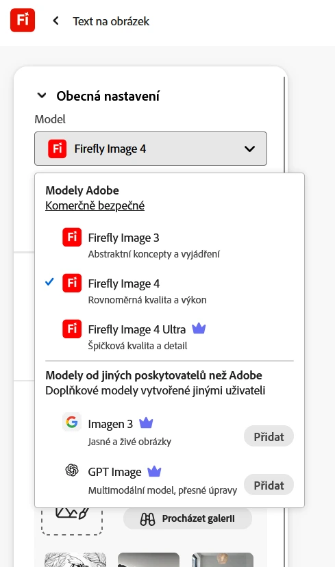 Adobe uvedl Firefly 4 AI a přidává generativní AI např. od OpenAI a Googlu