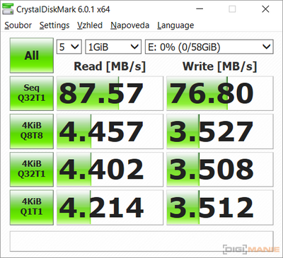 Kingston React SDXC 64GB CrystalDiskMark G3