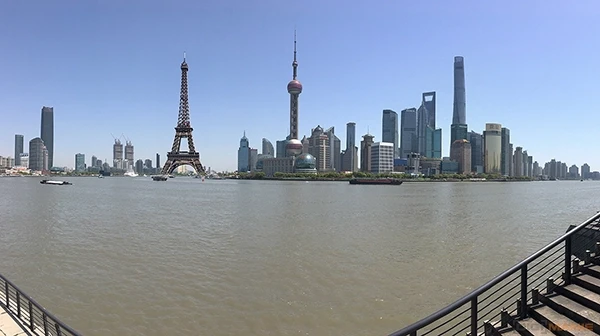 Upravený snímek šanghaje