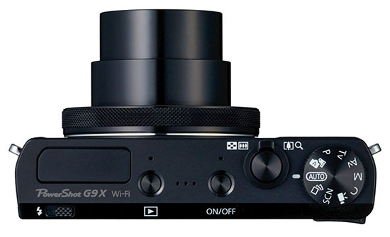 Canon PowerShot G9 X horní strana