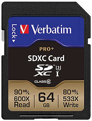 Verbatim PRO+ SDXC 64GB UHS-I U3