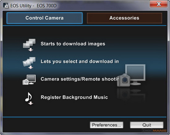Canon EOS 700D EOS Utility 1