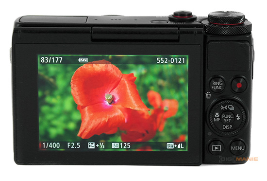 Canon PowerShot G7 X zadní displej