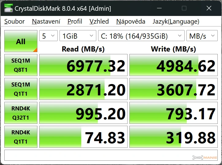 gigabyte Aero 16 BSF - CrystalDiskMark