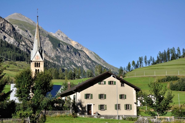 vesnička Bergün ve Švýcarsku