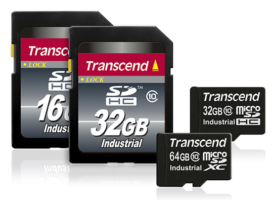 Transcend Industrial SDHC a microSDXC paměťové karty